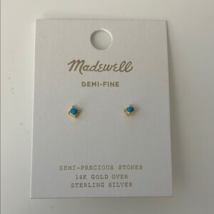 Madewell Demi-Fine Turquoise and Gold Earrings